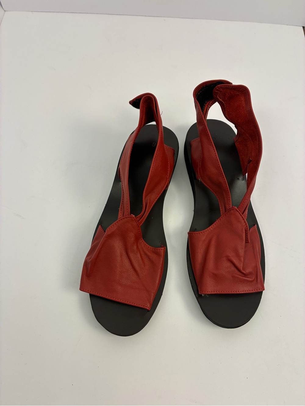 Women’s Red Leather Slingback Sandals